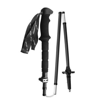 China EVA 7075 Aluminum Telescopic Folding Trekking Poles 5 Section Poles Aviation Aluminum Carbon Trekking Poles for sale