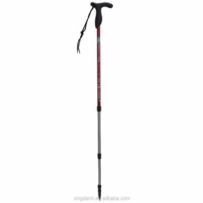 China T-Handle 3 Section Plastic Shockproof 6061 Aluminum Alloy Walking Pole Walking Stick for sale