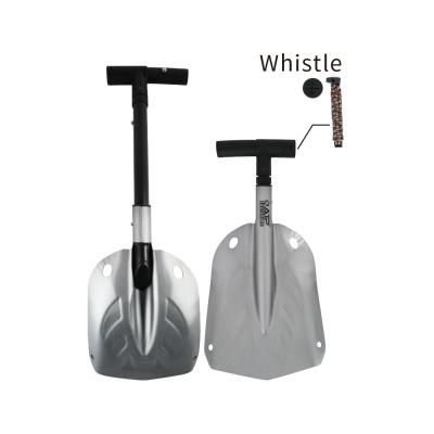 China Easily Remove Heavy Snowfall Survival Shovel Folding Aluminum Alloy Snow Shovel Light Weight With Hiss for sale