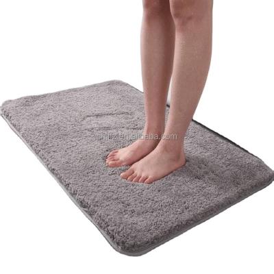 China Sustainable Non-slip Shaggy Thickness Bathroom Rug Bath Mat for Bathroom Hotel Home Bathroom Microfiber Rugs for sale