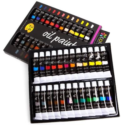 China Good quality 24 set aluminum oil colors tube paint paper pen for art drawing for sale