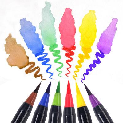 China Hot Selling Marker Pen Set, 48 Color Amazon Watercolor Brush Water Based Marker BVWBM-016 for sale