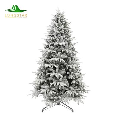 China 7ft PVC/PE Pre-Lit Pe PVC Mixed Assembled Artificial Christmas Tree To Led for sale