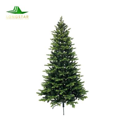 China PVC/PE 7.5ft Pe PVC Mixed Hinged Metal Stand Artificial Christmas Tree for sale