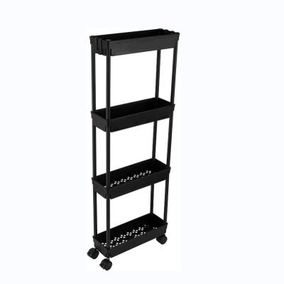 China Easy Assemble 4 Tier Multi-Scene Applications Slim Slide Out Storage Rolling Cart With Movable Storage Table Rack for sale