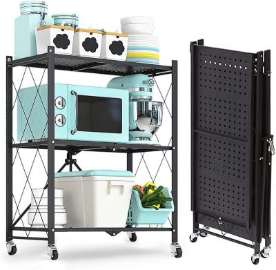 China Easy Assemble Kitchen Storage Cart Mobile Storage Island Serving Cart with Stainless Steel Flip Worktop for sale