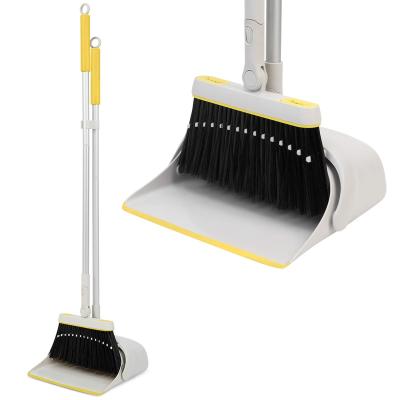 China Home broom and dustpan set for home with long handle, straight and light dust pan and sweep combo for kitchen room for sale