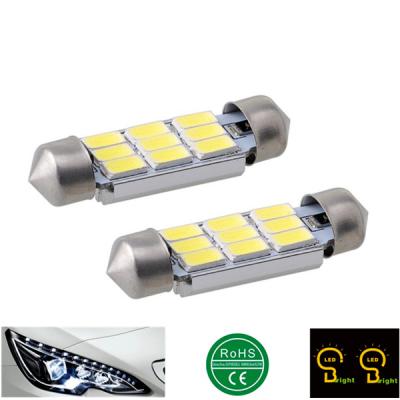 China 9SMD 5730 LED White 36mm 6000K No License Plate Error Free Light Interior Dome Lamp For Audi BMW Mini Coupe VW 5730 for sale