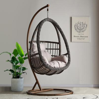 China Modern Wholesale Modern Outdoor Egg Rattan Balcony Garden Hotel Chair Furniture Hanging Swing Chair for sale