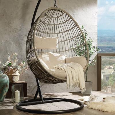 China Wholesale Modern Outdoor Hanging Wicker Chair Hotel Balcony Garden Egg Rattan Swing Chair for sale