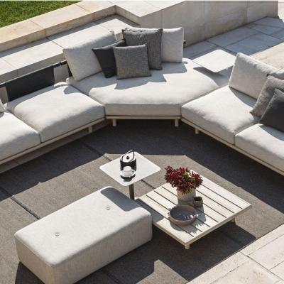 China Modern Sectional Furniture Set Modern Wooden Garden Retro Beach Leisure Aluminum Alloy Outdoor Sofa for sale