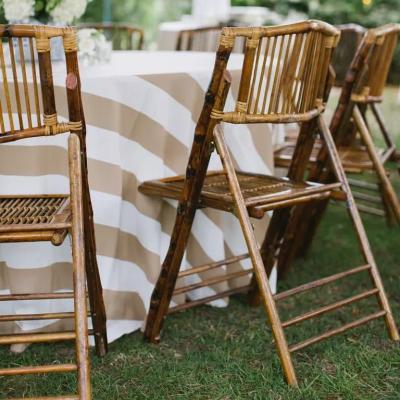 China Hotel Wedding Furniture Party Event Decor Handmade/Comfortable Outdoor Foldable Foldable Bamboo Dining Chairs For Sale for sale