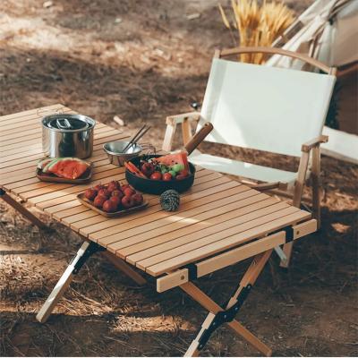 China Modern Wholesale Outdoor Portable Foldable Camp Furniture Solid Wood Camping Picnic Folding Table for sale