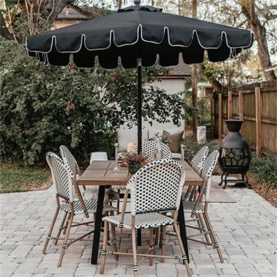 China French Bistros Modern Hotel Cafe Dining Chair Furniture Commercial Bistros Outdoor Restaurant Rattan Chair for sale