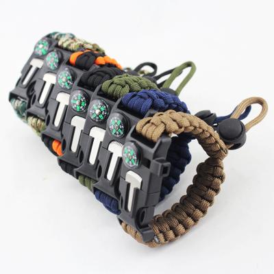 China Lightweight Multifunctional Compass Rope Outdoor Camping Emergency Rescue Survival Bracelet for sale