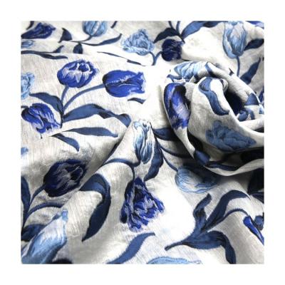 China 2019 Shrink-resistant top selling for women dresses cotton flower polyester chiffon fabric for sale