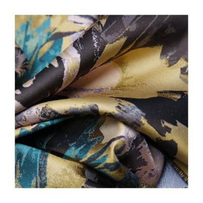 China JDD4863M Keer 2019 Popular Soft Vintage Flower Cotton Polyester Colorful Jacquard Fabric Satin Shrink-Resistant for sale