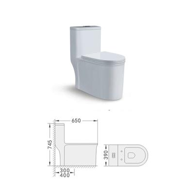 China New Design Double-Flow White Modern Style Floor-to-Ceiling Bathroom One-Piece Toilet 8019 for sale