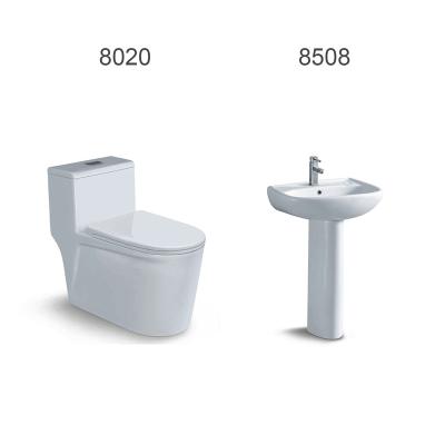 China EUROPEAN bathroom sets two piece suites hand wash sink toilet bowl and bidet 8020+8508 for sale