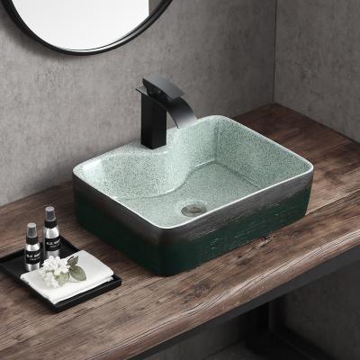 China Art Sink Bath Gold And Easy Clean Sanitary Black Color Ware Washhand Blue Basin 354B for sale