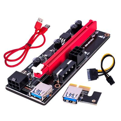 China Graphics Card GPU 60cm PCIE Ver 009S 3.0 Usb Black VER009S Plus 3 In 1 1X 4X 8X 16X Image E Power Adapter Cable Riser Card For Graphics Card for sale