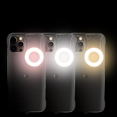 China Phone Cases For iPhone 12 Selfie Ring Light Led 3d Cute Brand Designer Luxury Fashion Waterproof For I Phone X xr xs 11 max phone 12 pro case for sale