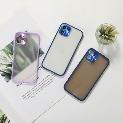 China Fanshion Matte Metal Camera Protector Cell Plating Tpu Phone Case For Iphone X 11pro 11pro 12 12mini max 12pro 6.1 12pro max for sale