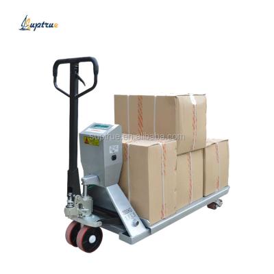 China 3mm.4mm Solid Steel Hand Pallet Truck With Weigh Scale for sale