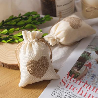 China Rope Handle Wholesale Eco Muslin Cotton Gift Packing Canvas Pouch Customized Organic Cotton Drawstring Bag for sale