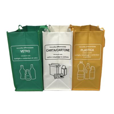 China Foldable Handled PP Woven Sack Porcelain , PP Woven Waste Bags For Italy Market for sale