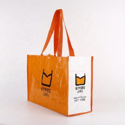 China Handled Hot Sell Recyclable PP Woven Laminated PP Woven Shopping Bag Custom Printed Promotional Shopping Bag Eco Friendly Logo Packaging for sale