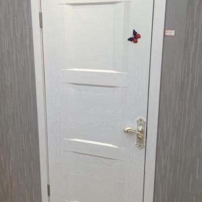 China Sliding qifan famous indoor pvc coil pvc wooden door cold skin molded embossed stamped panel galvanized panel steel door for sale