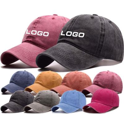 China breathable & Waterproof Vintage Washed Dad Caps Hats Wholesale Custom Embroidery Baseball Caps Sports Hats For Men for sale