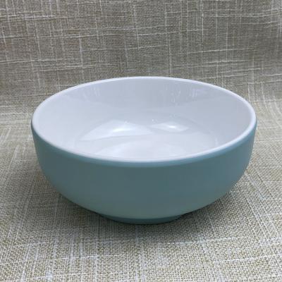 China Cheap Bulk Stocked Chaozhou Supply Household Round Bowls Hot Sales Melamine Blue Glazed Plastic Noodle Rice Bowls for sale