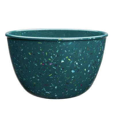 China Hotel Restaurant Green Color Melamine Tableware Plastic Stocked Home Marble Thick Round Rice Bowl for sale