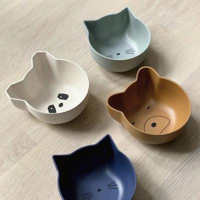 China Custom Kid Stocked Used Food Grade Safety Cute Bear Cat Shaped Rice Soup Large 100% Melamine Bowl for sale