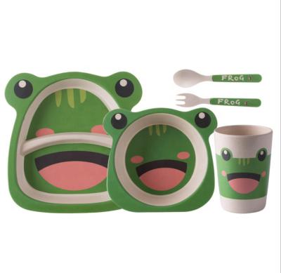 China Cute Animal Stocked Patterned Melamine High Quality Children's Tableware Set for sale