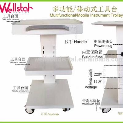 China With Dental Equipment Nurse Dental Treatment Trolley Best Price Multifunction Mobile Instrument Trolley Power Supply Trolley For Sale for sale