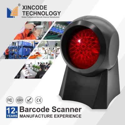 China Xincode Laser 1D 20lines QR Scanners Desktop Barcode Reader 2D Commercial Omnidirectional Barcode Scanner for Cashier Bookstore Supermarket for sale