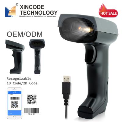 China ABS+PC High Speed ​​360 Degree 2D Scan Angle Barcode Cable Scanner for sale