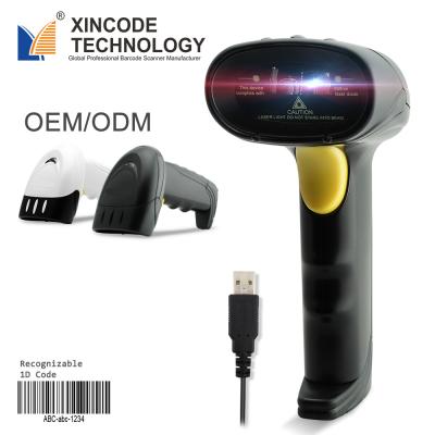 China Xincode Best Price Wired Handheld Barcode Scanner 1D Code Laser Scanner Machine 1000mm for sale