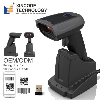 China Xincode BT rechargeable handheld wireless barcode scanner 1D and 2D scan gun escaner for inventory management A4 size for sale