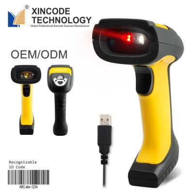 China ABS Xincode Industrial 1D Code USB Barcode Reader Handheld Cable Applications Warehouse Logistics Workshop Barcode Scanner for sale