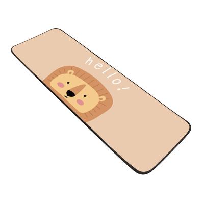 China 40*120cm Cartoon Lion Style Plush Bathroom Decor Hello Stocked Mat With Non Slip Backing Lion Bath Mat for sale