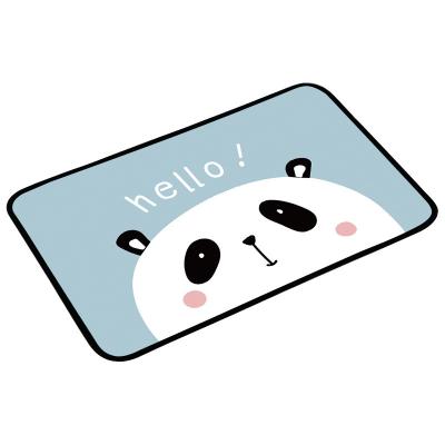 China Cute Cartoon Stocked Hello Panda Tree Non-Slip Bathroom Rugs Set Living Room Pads Non-Slip Bath Mat for sale