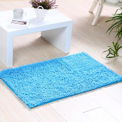 China Durable Non-slip Machine Washable Microfiber Plush Bath Mat Chenille Bath Cover for sale