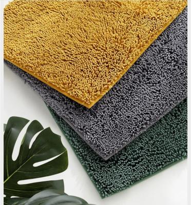 China Microfiber Soft and Thick Water Absorbent Viable Bath Mat Non-Slip Shower Rug Good for Bathroom Chenille Bath Cover for sale