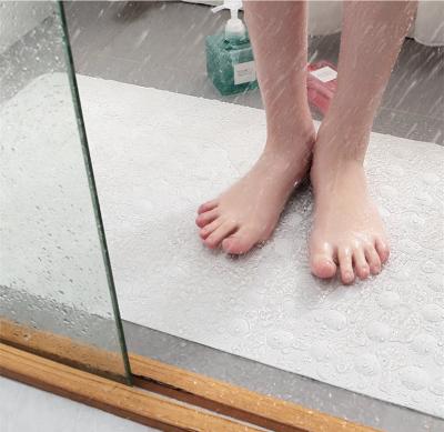 China Non-slip Bathtub Stocked Mat Soft Rubber Bathroom Bathmat With Strong Suction Cups for sale