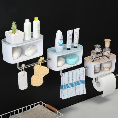 China Wall Mounted And Two Layers Towel Rack Bathroom Storage Shelves Wall Mounted Type for sale