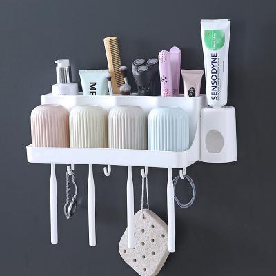 China Wall Mounted Sustainable With Sticker Toothbrush Storage Rack For Bathroom for sale